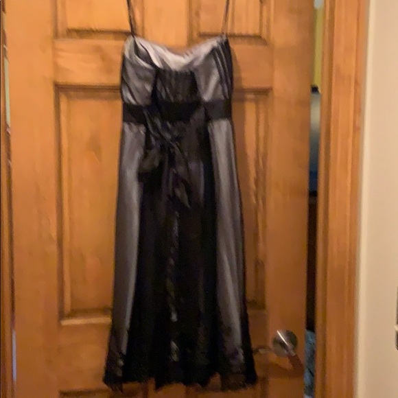 Gray with tile overlay spaghetti strap dress - Picture 4 of 5